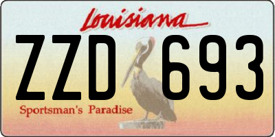 LA license plate ZZD693