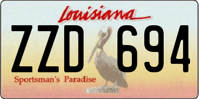 LA license plate ZZD694