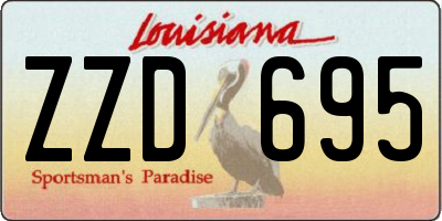 LA license plate ZZD695