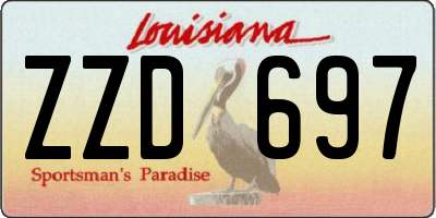 LA license plate ZZD697