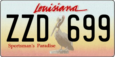 LA license plate ZZD699