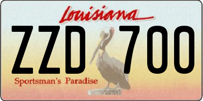 LA license plate ZZD700