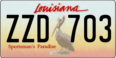 LA license plate ZZD703