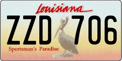 LA license plate ZZD706