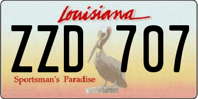 LA license plate ZZD707