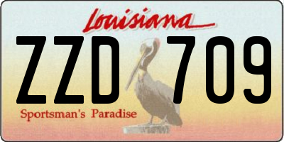 LA license plate ZZD709