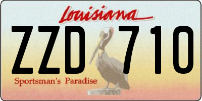 LA license plate ZZD710