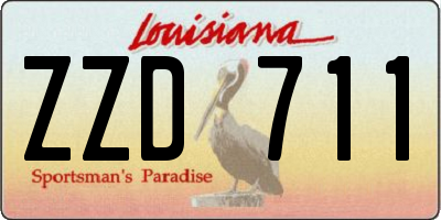 LA license plate ZZD711