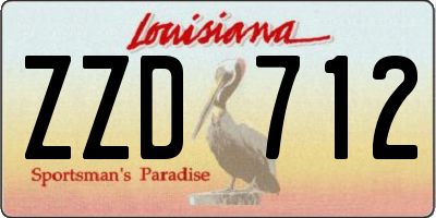 LA license plate ZZD712