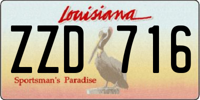 LA license plate ZZD716