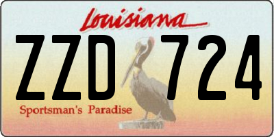 LA license plate ZZD724