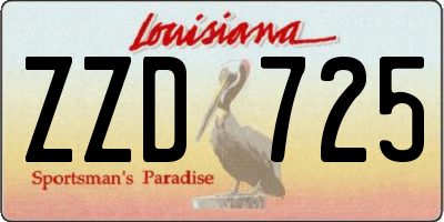LA license plate ZZD725