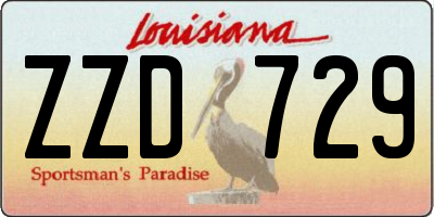 LA license plate ZZD729