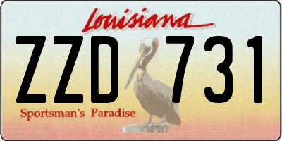 LA license plate ZZD731