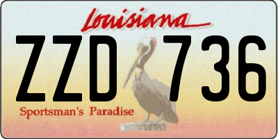 LA license plate ZZD736