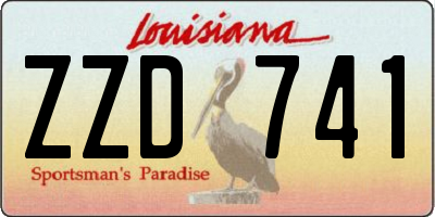 LA license plate ZZD741