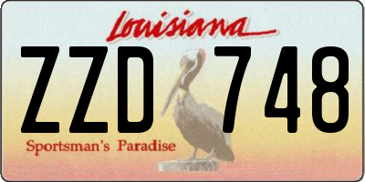 LA license plate ZZD748