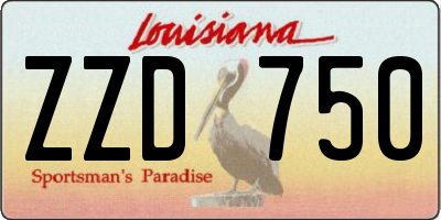 LA license plate ZZD750