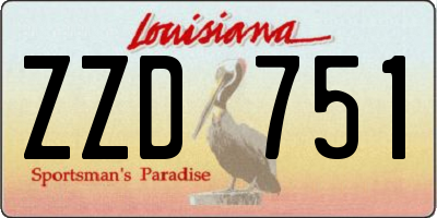 LA license plate ZZD751