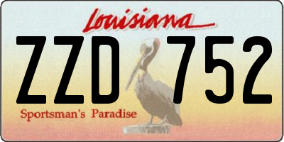 LA license plate ZZD752