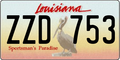 LA license plate ZZD753