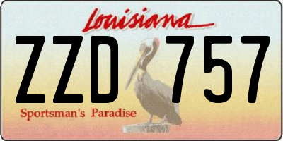 LA license plate ZZD757