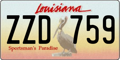 LA license plate ZZD759