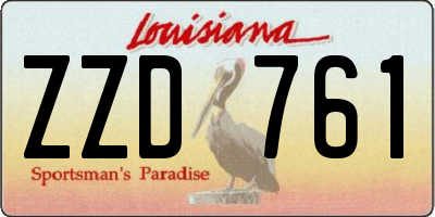 LA license plate ZZD761