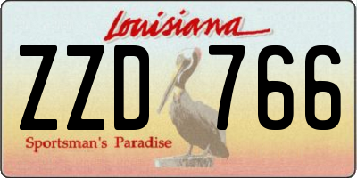 LA license plate ZZD766