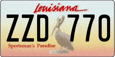 LA license plate ZZD770