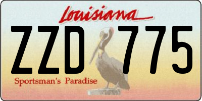 LA license plate ZZD775