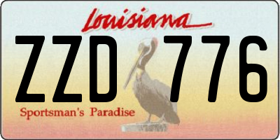 LA license plate ZZD776