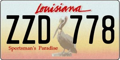 LA license plate ZZD778