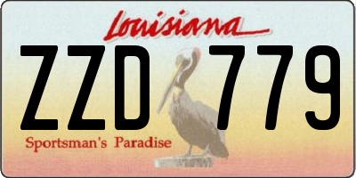 LA license plate ZZD779