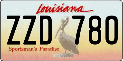LA license plate ZZD780