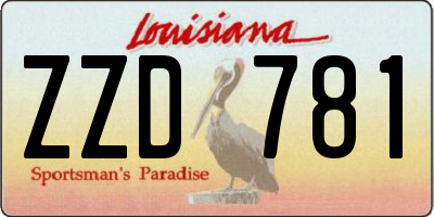 LA license plate ZZD781