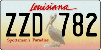 LA license plate ZZD782