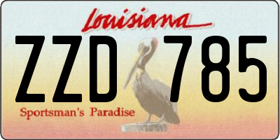 LA license plate ZZD785