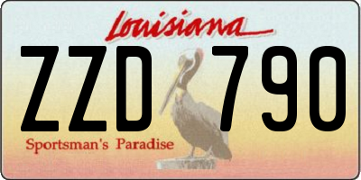 LA license plate ZZD790