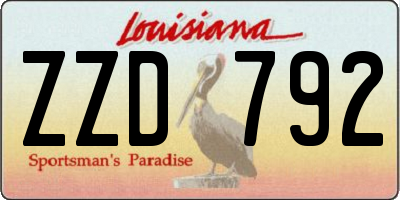 LA license plate ZZD792