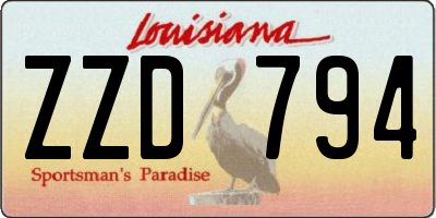 LA license plate ZZD794