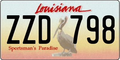 LA license plate ZZD798