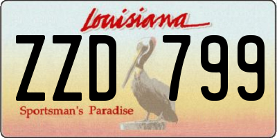 LA license plate ZZD799