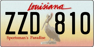 LA license plate ZZD810