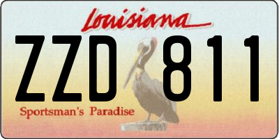 LA license plate ZZD811