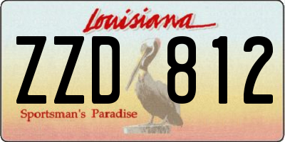 LA license plate ZZD812