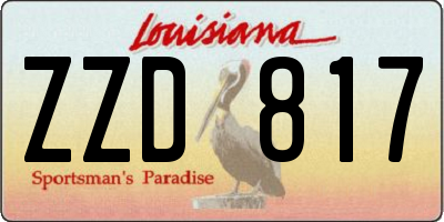 LA license plate ZZD817