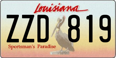 LA license plate ZZD819