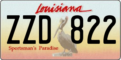 LA license plate ZZD822