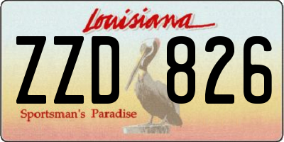 LA license plate ZZD826